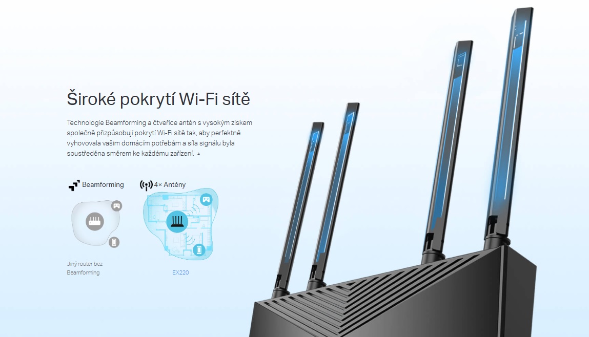 Široké pokrytie Wi‑Fi siete